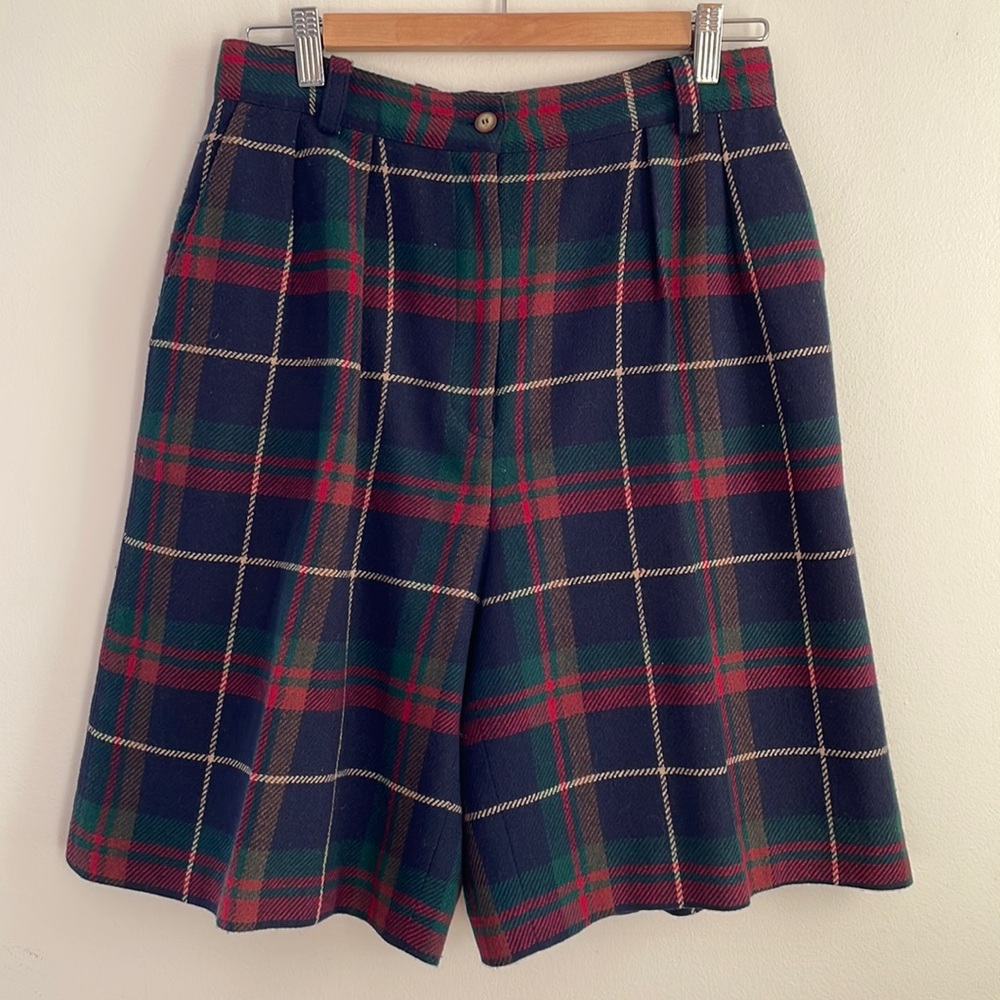 Vintage Wool Blend Plaid Culottes Made in Canada